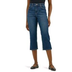 NWT Women's Lee 23" Capri Jeans Size 6 Deep Blue